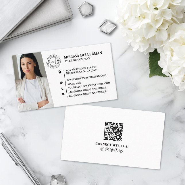 Professionell QR-kod Foto Din Logotyp Visitkort (Professional QR Code Photo Your Logo Business Card )