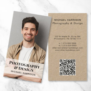 Professionell QR-kod Foto Kraft Pappert Visitkort