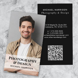 Professionell QR-kod, fotosvart Visitkort