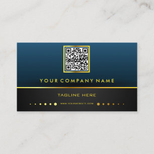 Professionell QR-kod Gradient Blå och Guld Visitkort