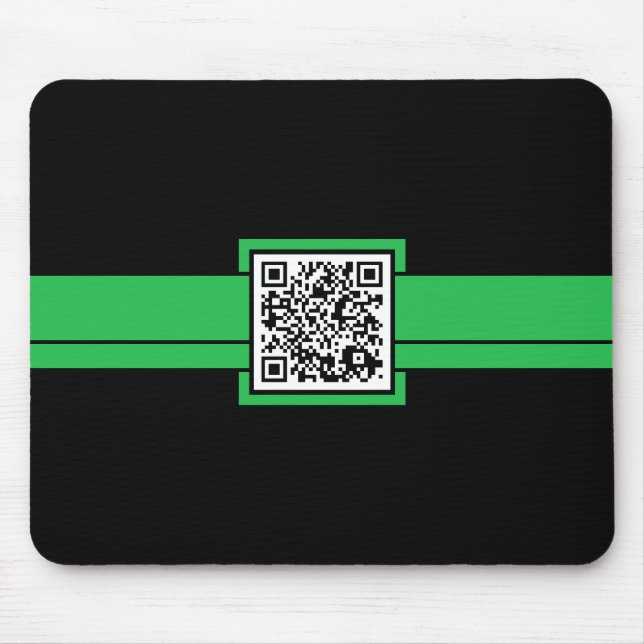 professionell QR-kod : grön banderoll Musmatta (Framsidan)