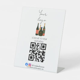 Professionell QR-kod kontaktlös pub-meny Pedestal