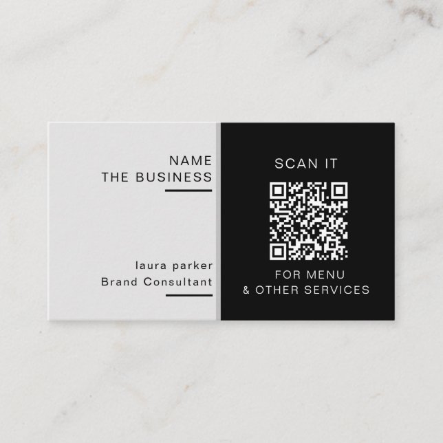 Professionell QR-kod Minimal Skannbar Kampanj  Visitkort (Framsida)