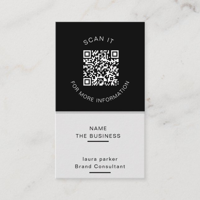Professionell QR-kod Minimal Skannbar Promotion  Visitkort (Framsida)