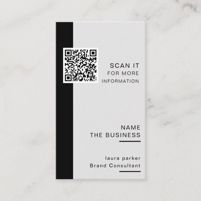 Professionell QR-kod Minimal skannerbar befordran Visitkort (Framsida)