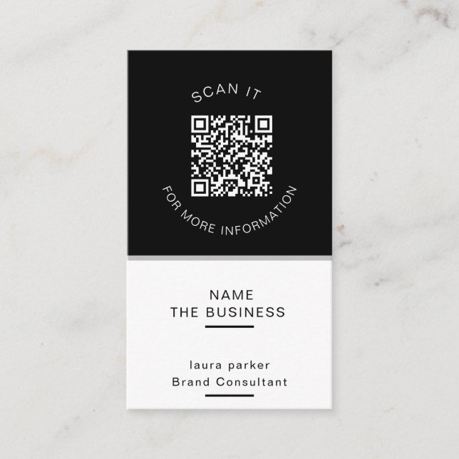Professionell QR-kod Minimal skannerbar befordran Visitkort (Framsida)