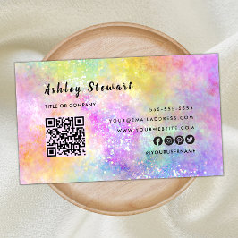 Professionell Qr-kod Modern Holo Opal-Snyggt Visitkort