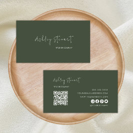 Professionell Qr-kod Modern minimal Grönt Visitkort