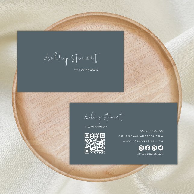 Professionell Qr-kod Modern minimalistisk flotta Visitkort (Skapare uppladdad)