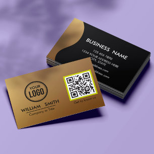 Professionell QR-kod Modern minimalistisk svart Gu Visitkort