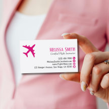 Professionell QR-kod Rosa Plan Flyginstruktör