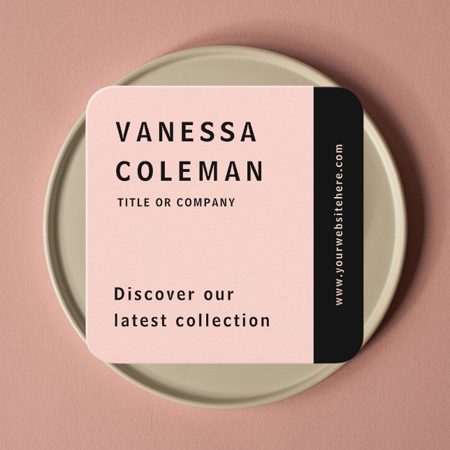 Professionell QR-kod  Rosa Social Media Fyrkantigt Visitkort (Skapare uppladdad)