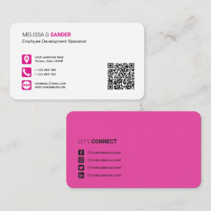 Professionell QR-kod social media shock rosa Buss Visitkort