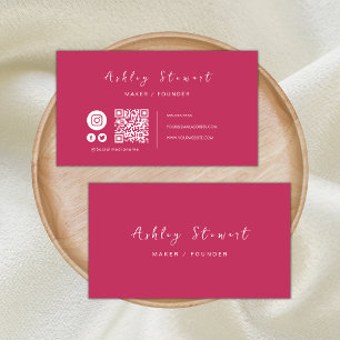 Professionell Qr-kod Social Media Shock rosa Visitkort