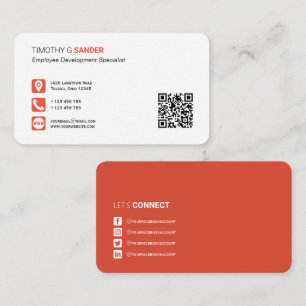 Professionell QR-kod social medianätverkets orang Visitkort
