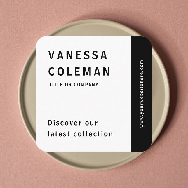 Professionell QR-kod, svart och vit Social-media Fyrkantigt Visitkort (Skapare uppladdad)