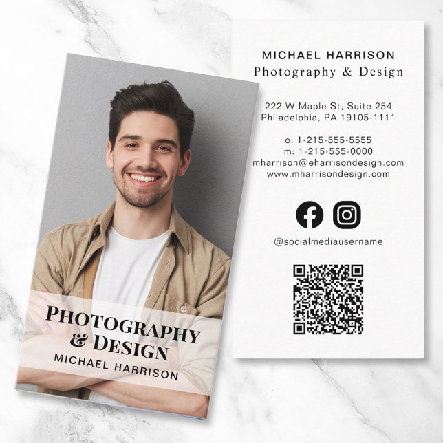 Professionell QR-kodfoto-Social-media Visitkort (Skapare uppladdad)