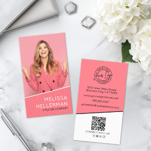 Professionell QR-kodlogotyp för foto, vertikal, ro Visitkort