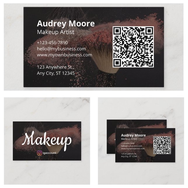 Professionell QR-kodmakeup Visitkort (Professional QR Code Makeup Business Card
)
