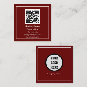 Professionell QR-kodskannerbar Burgundy Maroon Fyrkantigt Visitkort