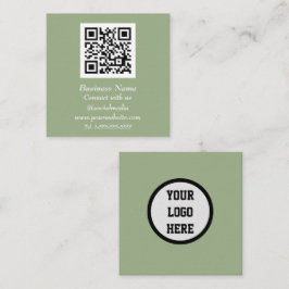 Professionell QR-kodskanningsbar Grönt Modern Fyrkantigt Visitkort