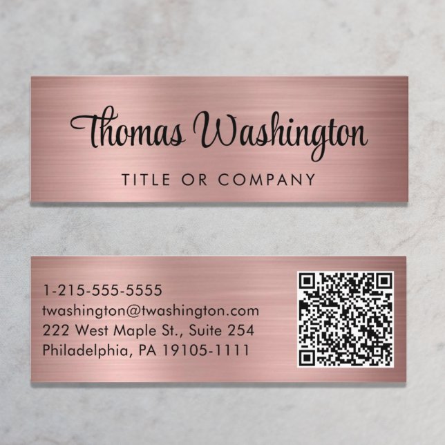 Professionell QR-kodskript Snyggt Ro Guld Mini Visitkort (Skapare uppladdad)