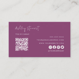 Professionell QR-Logotyp Modern Berry Minimal Visitkort