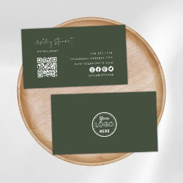 Professionell QR-Logotyp Modern Forest Grönt Visitkort