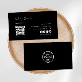 Professionell QR-Logotyp Modern svart, minimalt Visitkort