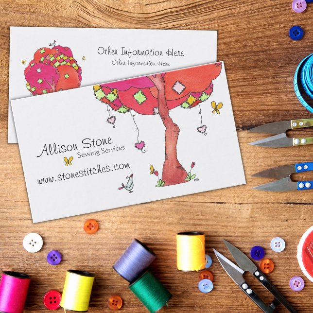 Professionell Quilting för Patchwork Sewing Servic Visitkort (Skapare uppladdad)