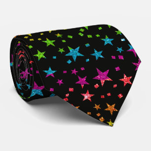 Professionell Rainbow Glitter Stars Groom Black Slips