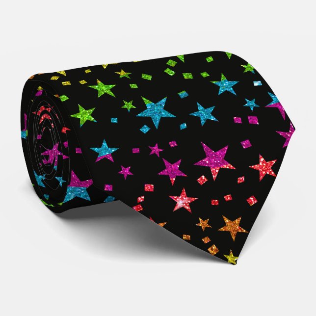 Professionell Rainbow Glitter Stars Groom Black Slips (Rullad)