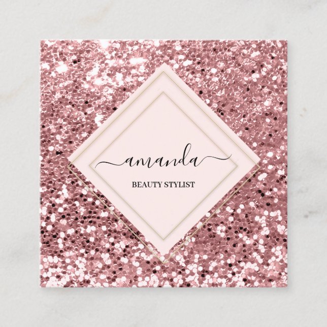 Professionell Ram skönhet Spa Glitter Fyrkantigt Visitkort (Framsida)