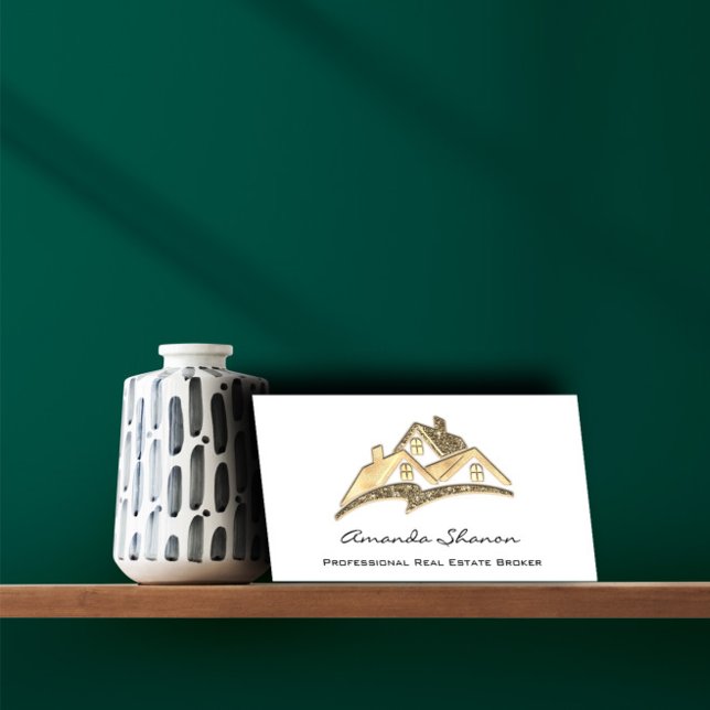 Professionell Real Gods Agent Broker Home Glitter Visitkort (Skapare uppladdad)