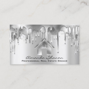 Professionell Real Gods Broker Agent Silver Grått Visitkort