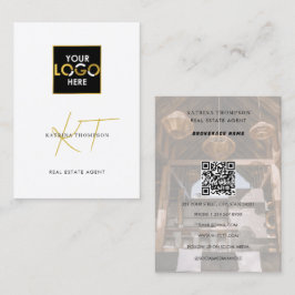 Professionell Real Gods Photo Realtor Guld Logotyp Visitkort