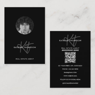 Professionell Real Gods Photo Realtor Monogram Visitkort