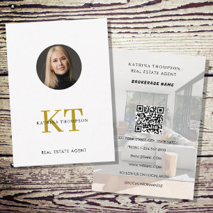 Professionell Real Gods Photo Realtor White Guld Visitkort