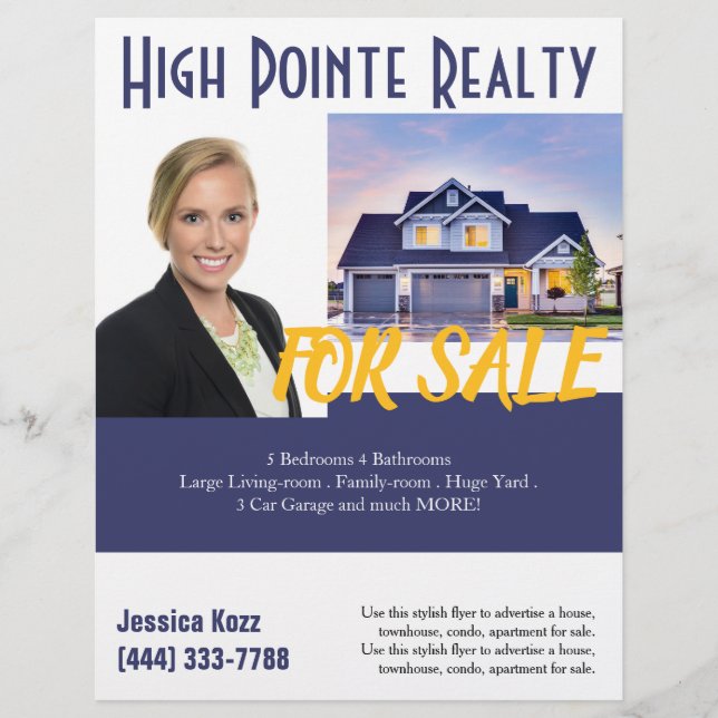 Professionell Realty Flyer för Gods vid försäljnin (Framsidan)