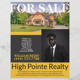 Professionell Realty Flyer för Gods vid försäljnin
