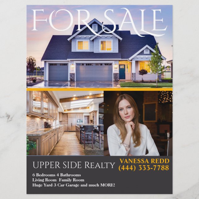 Professionell Realty Flyer för Gods vid försäljnin (Framsidan)