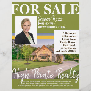 Professionell Realty Flyer för Gods vid försäljnin