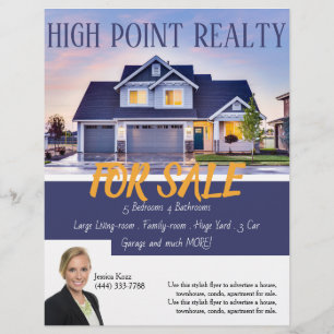 Professionell Realty Flyer för Gods vid försäljnin