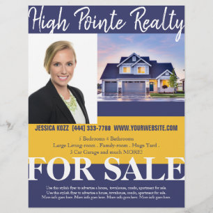 Professionell Realty Flyer för Gods vid försäljnin