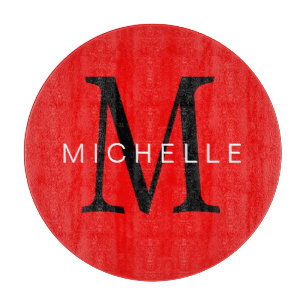 Professionell Red Black Monogram ditt namn