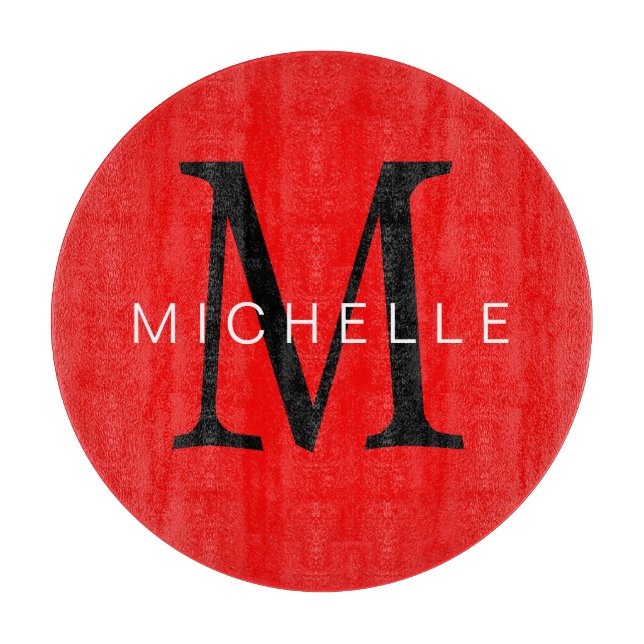 Professionell Red Black Monogram ditt namn (Framsidan)