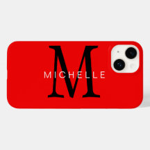 Professionell Red Black Monogram ditt namn