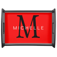 Professionell Red Black Monogram ditt namn