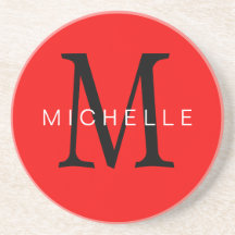 Professionell Red Black Monogram ditt namn