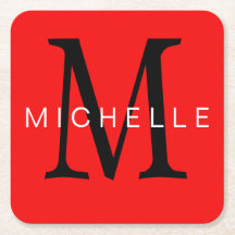 Professionell Red Black Monogram ditt namn